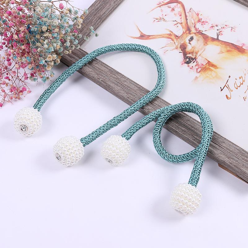 2025 Magnetic Curtain Tiebacks Braided Ball Buckle Punch Free Drapery Holdback Clips Tali Tirai Magnetik