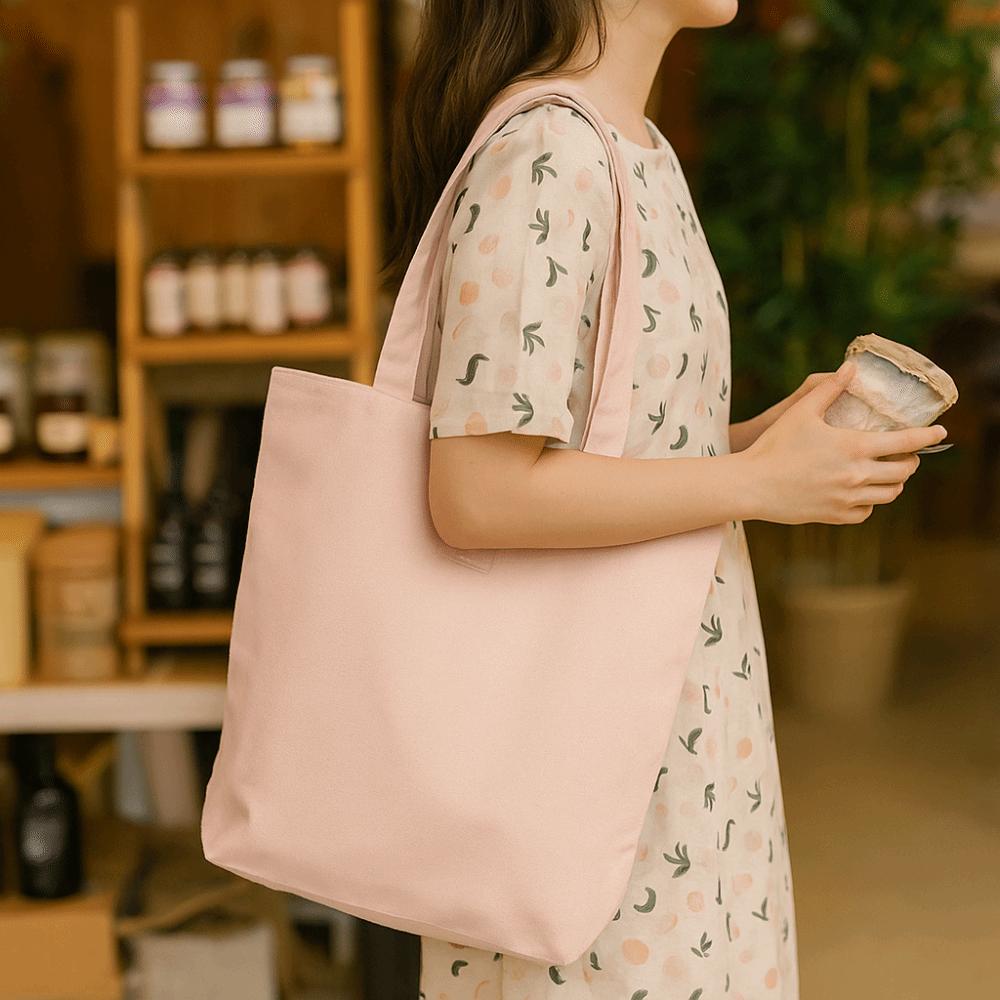 Lightweight Double-sided Bags Exquisite Cotton Linen Totes Portable Canvas Cloth Bags Shopping