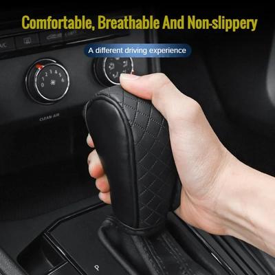 Auto Versnellingspookhoes PU Leer Antislip Slijtvast Versnellingsknop Decor Beschermhoes Universele Auto Interieuraccessoires