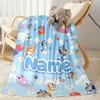 Bluey's Playful Pals Personalized Name Blanket Multi-purpose Personalized Blanket Soft & Cozy Versatile for Office Chair Picnics Sofa Bed