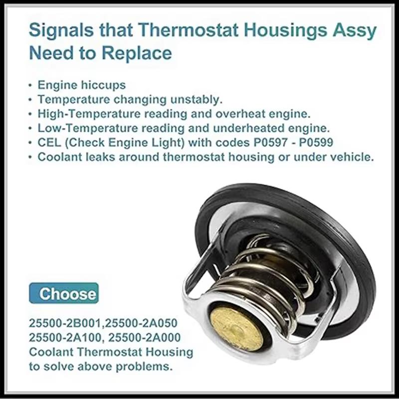 Coolant Thermostat for Nissan Rogue Altima Versa Sentra March Micra Hyundai