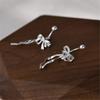 Delicate Earrings with Bowknot Pendant Chic Ear Piercing Jewelry Fashionable Ear Hooks Adornment Jewelry for Women