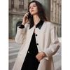Women's French Color-Block Mid-Length Trench Coat