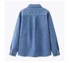 Spring 2026 New Arrival: Lazy Style Velvet-Lined Denim Lapel Shirt with Long Sleeves - Versatile and Casual.