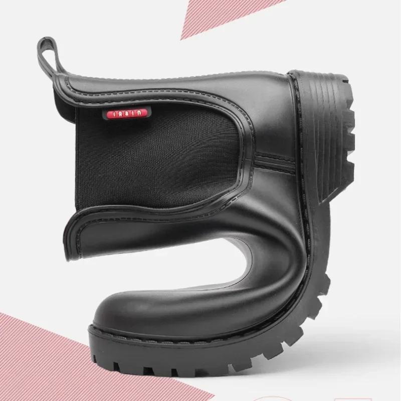 Fashion Women's Rain Boots Outdoor Waterproof Garden Shoes Chelsea Rain Boots for Women Non Slip Rubber Galoshes Botas De Mujer Lluvia