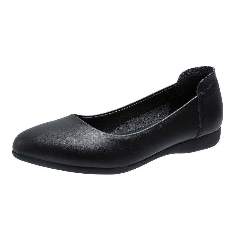 Pracovní obuv Dámská Černá Kariérní Obuv na Pohovor Formální Oblečení Plochý Podpatek Dojíždění Protiskluzová Kožená Obuv Jedna Obuv