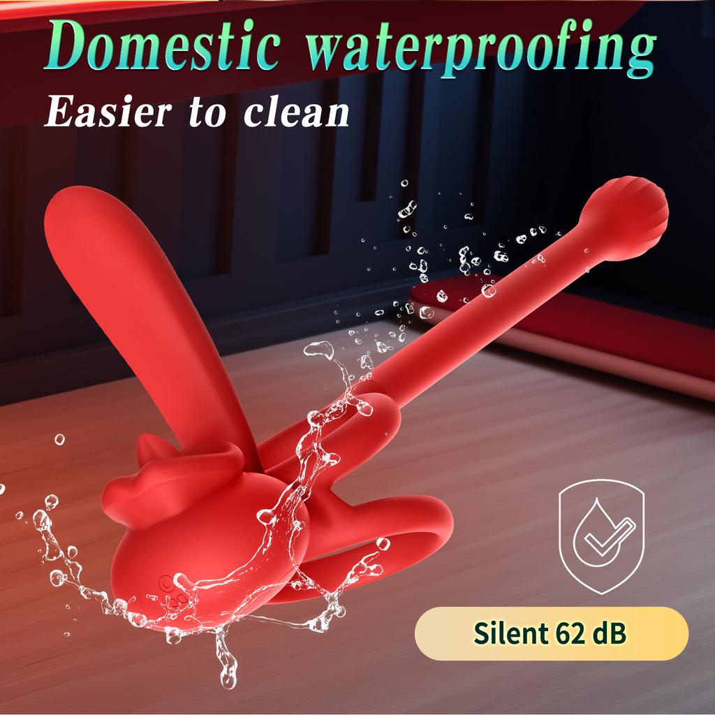 Bluetooth APP Controlled Cock Ring for Men - 10 Speed Vibrating Penis Ring, Clit & Perineum Stimulator, Rechargeable Couples Sex Toy