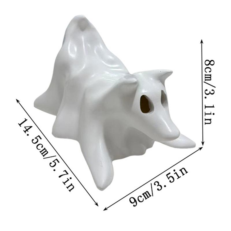 A27F-Indoor Halloween Decorations, Light Up Ghost Kit Featuring 3 LED Lit Ghost Dog Set-Ghost Pet Night Lights