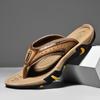 Fashion High Quality Men's Slippers Luxury Breathable Genuine Leather New Slippers Man Casual Flats Flip-flops for Men Designer Slippers