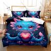Adorable Axolotl Pattern 3 Piece Bedding Set Soft Washable Duvet Cover for Kids Dorm Room Bedroom Home Textile New bed set