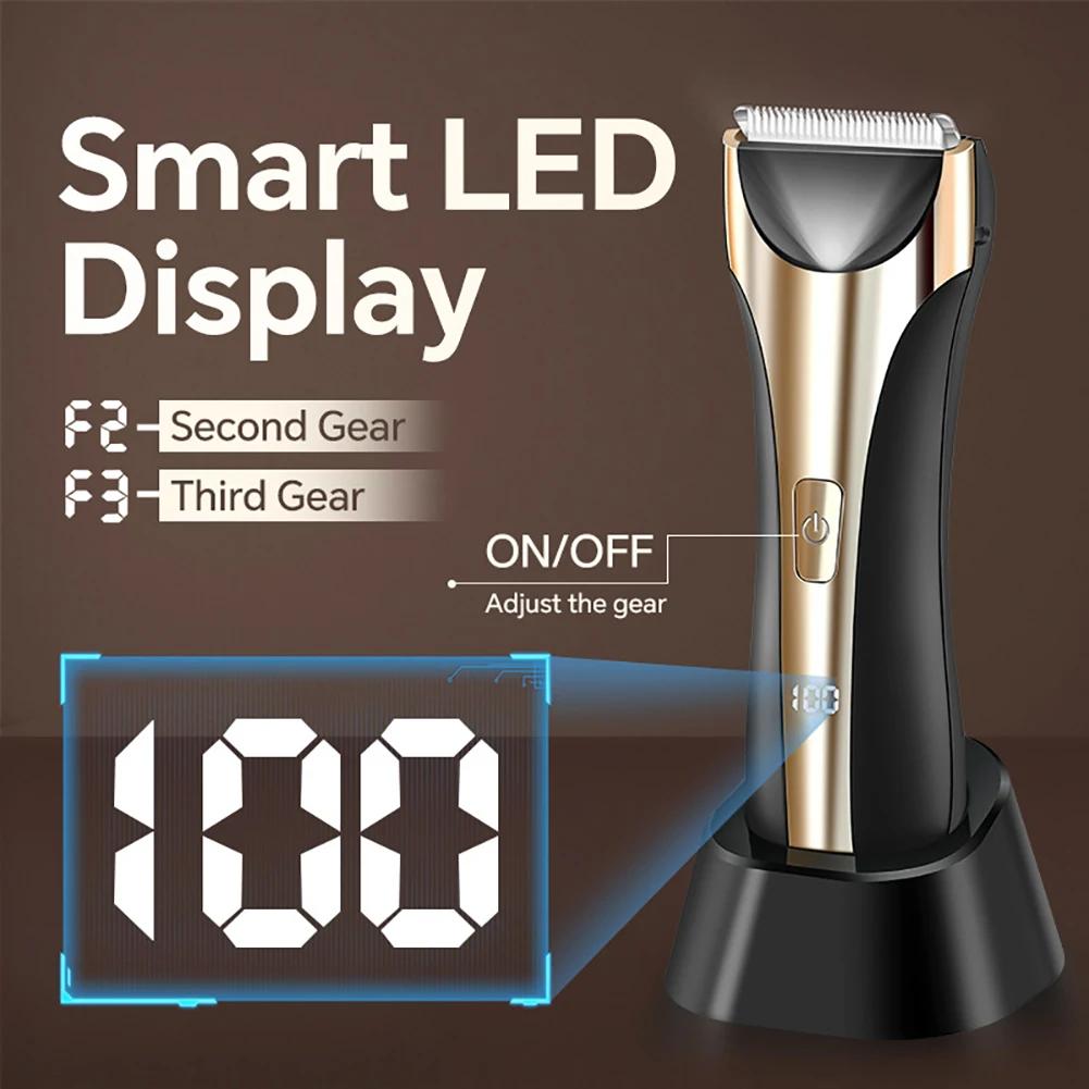 Intimate Pubic Hair Removal for Men Electric Groin Trimmer Male Shaver for Sensitive Areas Waterproof Safety Razor Body Hair