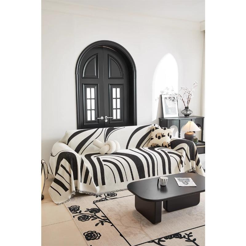 

Геометрический абстрактный современный стиль, простой утолщенный синельный нескользящий чехол для дивана, тканевый чехол для дивана, кусок ткани с полным покрытием 180*130cm