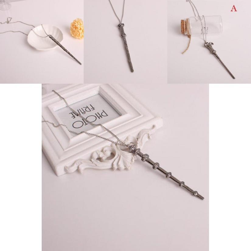 Exquisite Magic Wand Pendant Necklace For Men And Women Stylish Alloy Jewelry