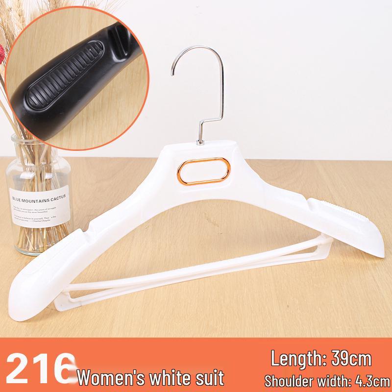 Wide Shoulder Seamless Plastic Suit Hanger Set - Ideal for Clothing Stores
