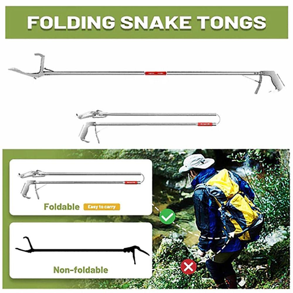 1Pcs Long Handle Snake Tongs Folding Snake Fish Catcher  for Crab Fish Seafood Snake