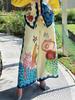 2025 European-American Linen Holiday Casual Printed Pants Set
