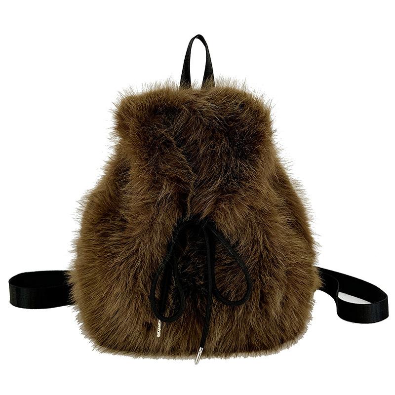 Schultasche neu modisch und süß Imitation Fuchsfell Plüschtasche Herbst und Winter Große Kapazität Plüschtasche Mittel und Groß Oberstufenschüler