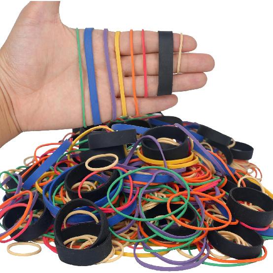 HAIDIBAO-Rubber Bands Assorted Sizes multicolor Elastic Rubber Bands Office Supplies 0.5lbs