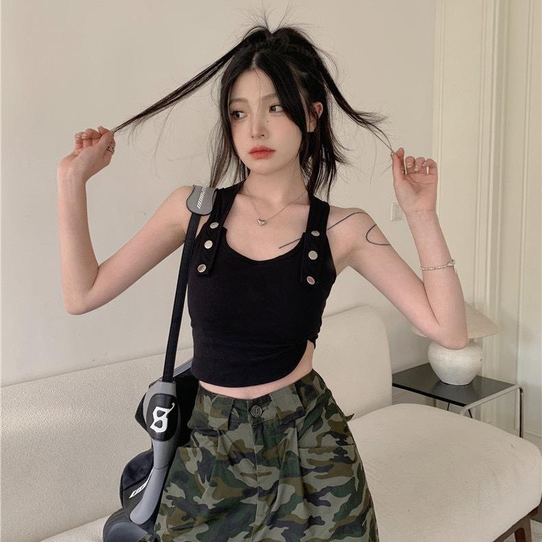 Square Collars T-shirts Sleeveless Women Sexy Tank Tops Girls Y2K Vest Street Party Wear
