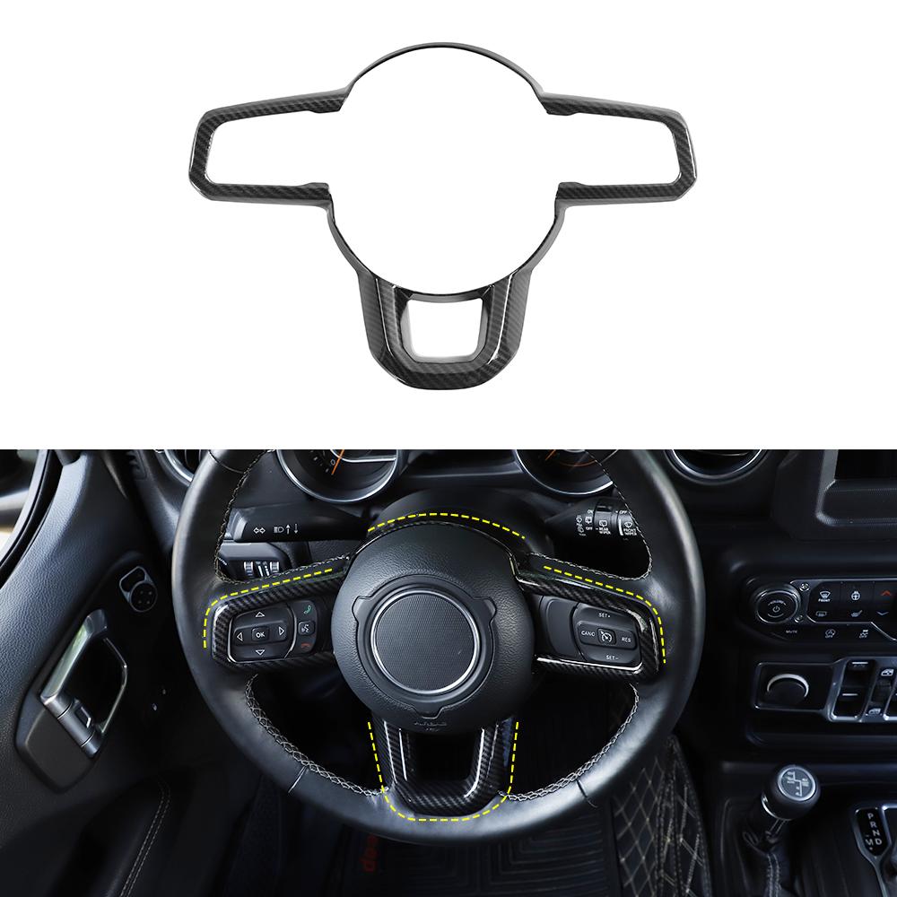 Carbon Fiber Steering Wheel Cover Trim Ring for 2018-2024 Jeep Wrangler JL New