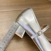 Pink satin bow high-heeled Mary Jane shoes, women's new super foreign thick heel soft-soled ballet single shoes