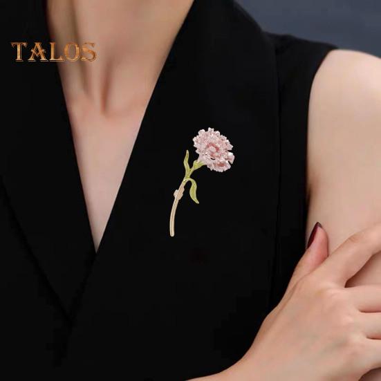 Alloy Enamel Flower Carnation Brooch Dripping Oil Process Pin Wearresistant Antirust Brooch Versatile Collar Coat Accessory For Party