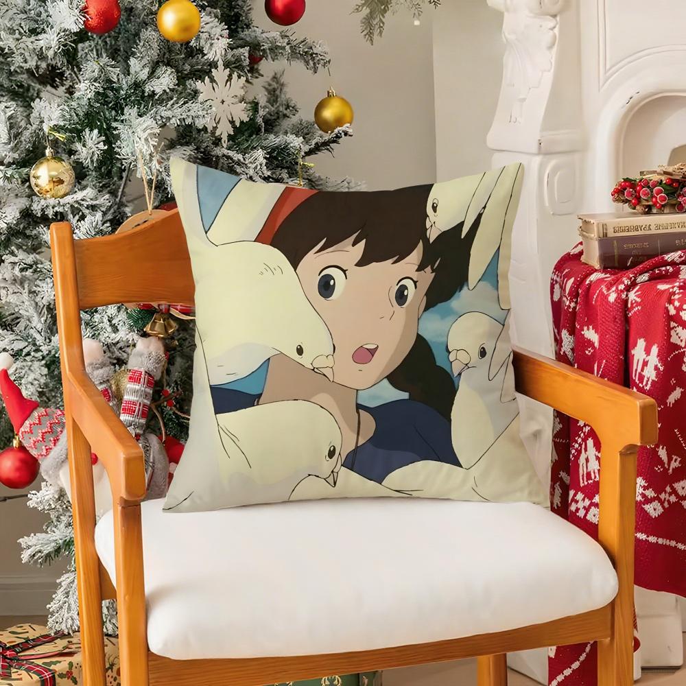 Anime L-Laputa C-Castle In The S-Sky Pillow Case Silky Elegant Comfort Sofa Bed Invisible Zipper