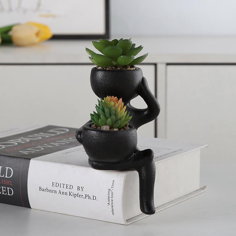 European-Style Succulent Doll Pots: Creative Desktop Green Plant Ornaments
