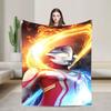 Ultraman Tiga Zero Blanket Super Soft Novelty Plush Throw Blanket For Bedroom Travel Office Flannel Bedspread Bed Cover