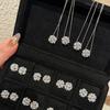 Elegant Camellia Flower Necklace with Diamond Rose Ring and Open Bracelet Women Jewelry Set