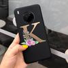 For Huawei Y9a 2020 Case 6.63'' Cute 26 Letters Cover Case For Huawei Y9a Y 9a Soft TPU Fundas HuaweiY9a Shockproof Phone Bumper