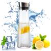 GLASKEY 1200ml Cold Water Jug with Lid, Glass Pitcher, Barley Tea Pot, Clear Glass Tea Kettle for Lemonade, Coffee, and Juice, Refrigerator