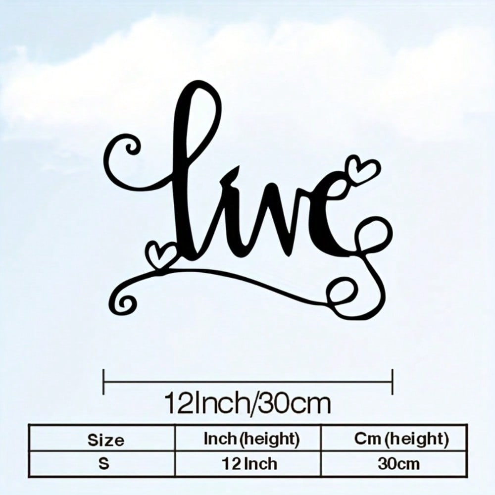 1pc Live Laugh Love Vintage Metal Wall Art Heart Decor Iron Sign Home Kitchen Gift