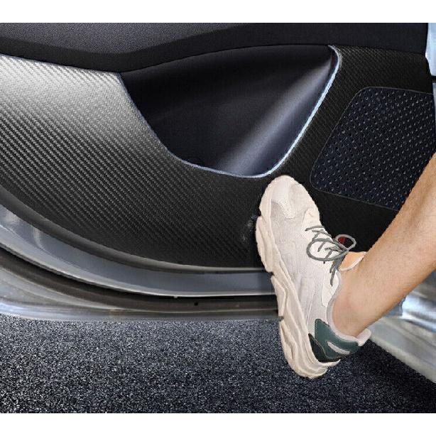For Hyundai Elantra 2021-2024 Carbon Fiber Leather Interior Door Anti-Kick Panel