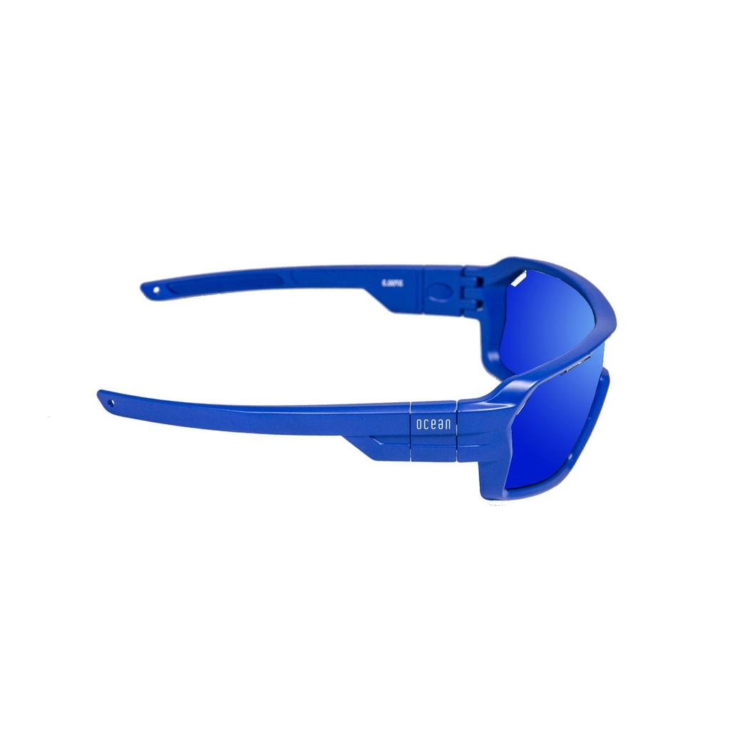 OCEAN CHAMELEON Floating UV Recycled Interchangeable Frame Matte Blue Blue REVO Sunglasses, Protection, Materials, & Strap, (Polarized Lenses),