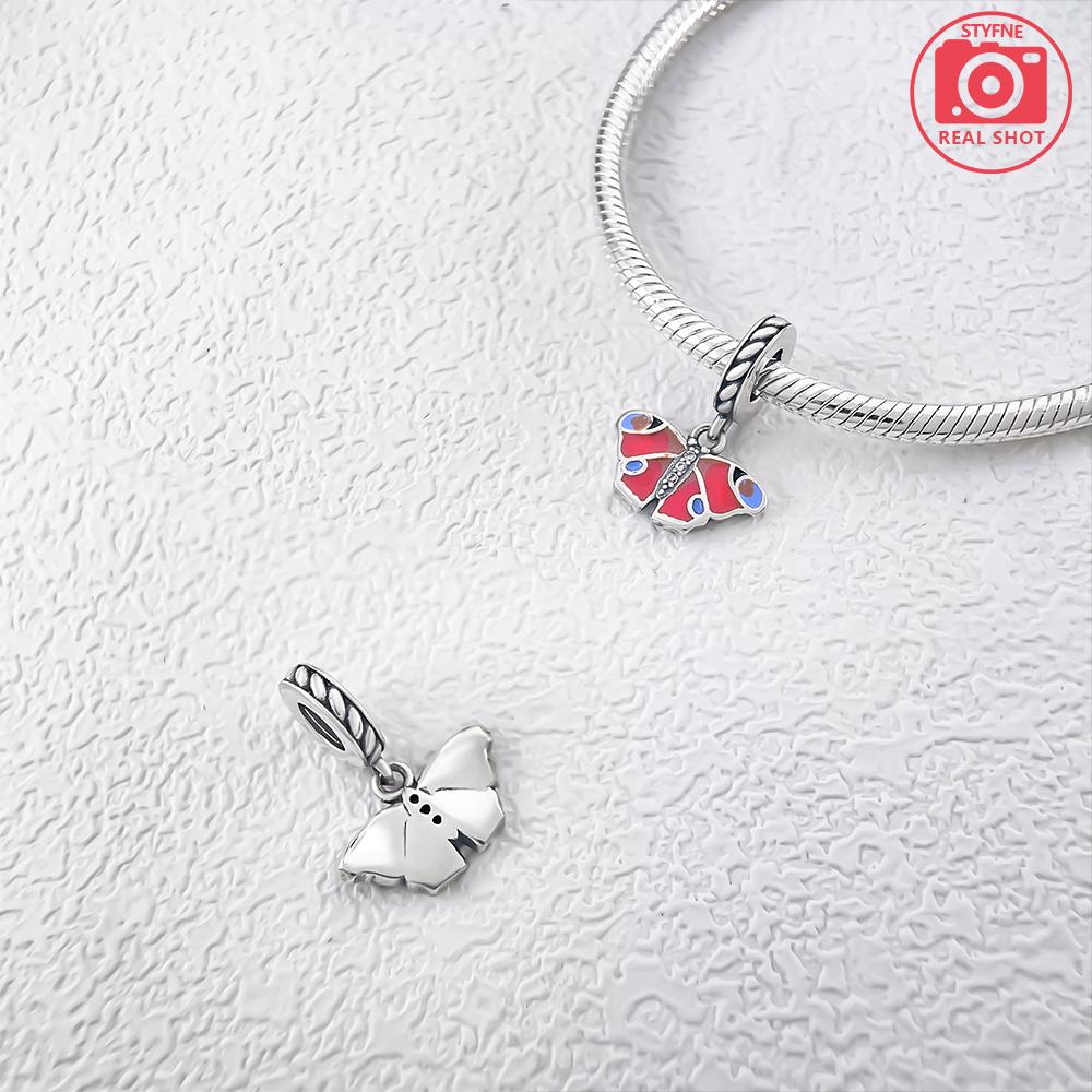 copper Butterfly Collection Color Pink Red Charm Bead Charms Bead Charms Pendant for Authentic Bracelets Woman Girl Jewellery