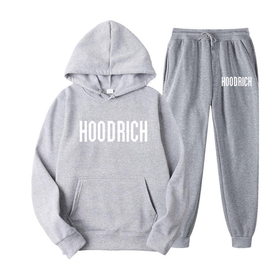 Men's HOODRICH Letter Print Casual Hoodie Sweatshirt Set - Sportswear
