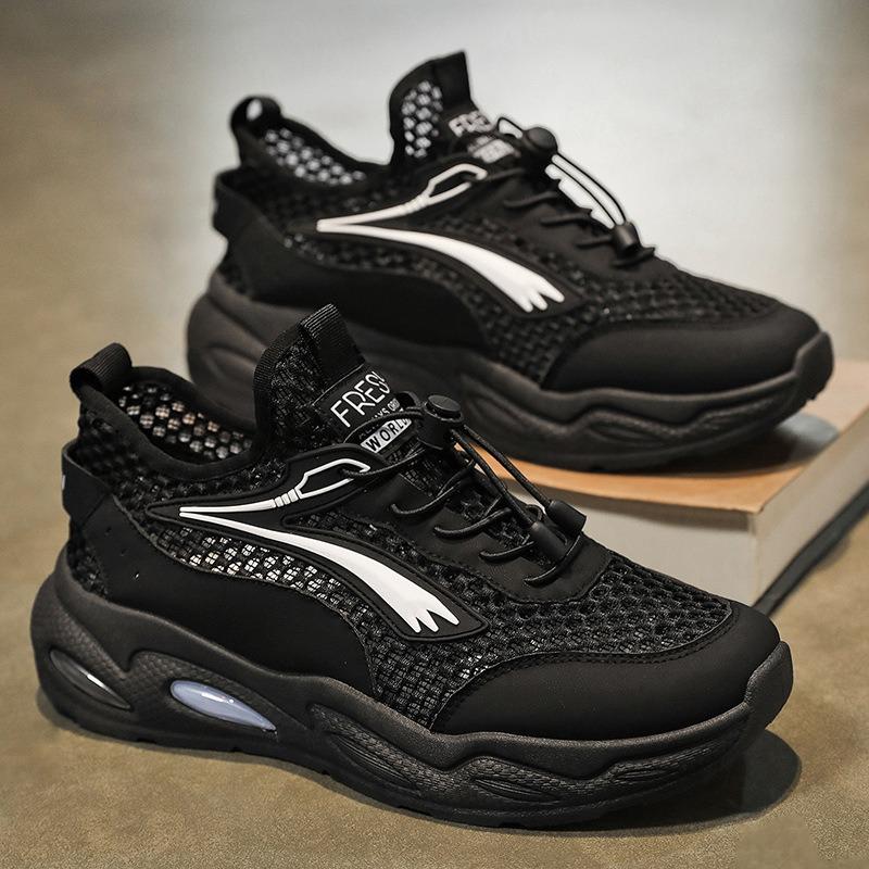 

Summer men s shoes breathable hollow mesh shoes men s sports shoes trend versatile youth casual running dad shoes 44