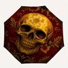 Day of the Dead Skull Art Print - Dia de los Muertos Decor Umbrella, Portable 3-Fold Compact Umbrella for Men & Women R151