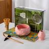 4-8pcs Cherry Blossom gradient pink Matcha Bowl with Matcha Whisk Set Japanese Tea Set Includes Matcha Bowl with Spout