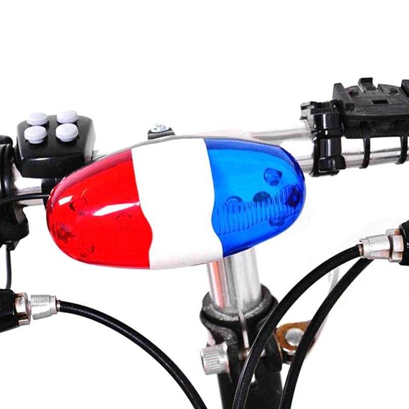 6 Bike Bicycle Police Led Light + 4 Loud Siren Sound Trumpet Cycling Horn Bell