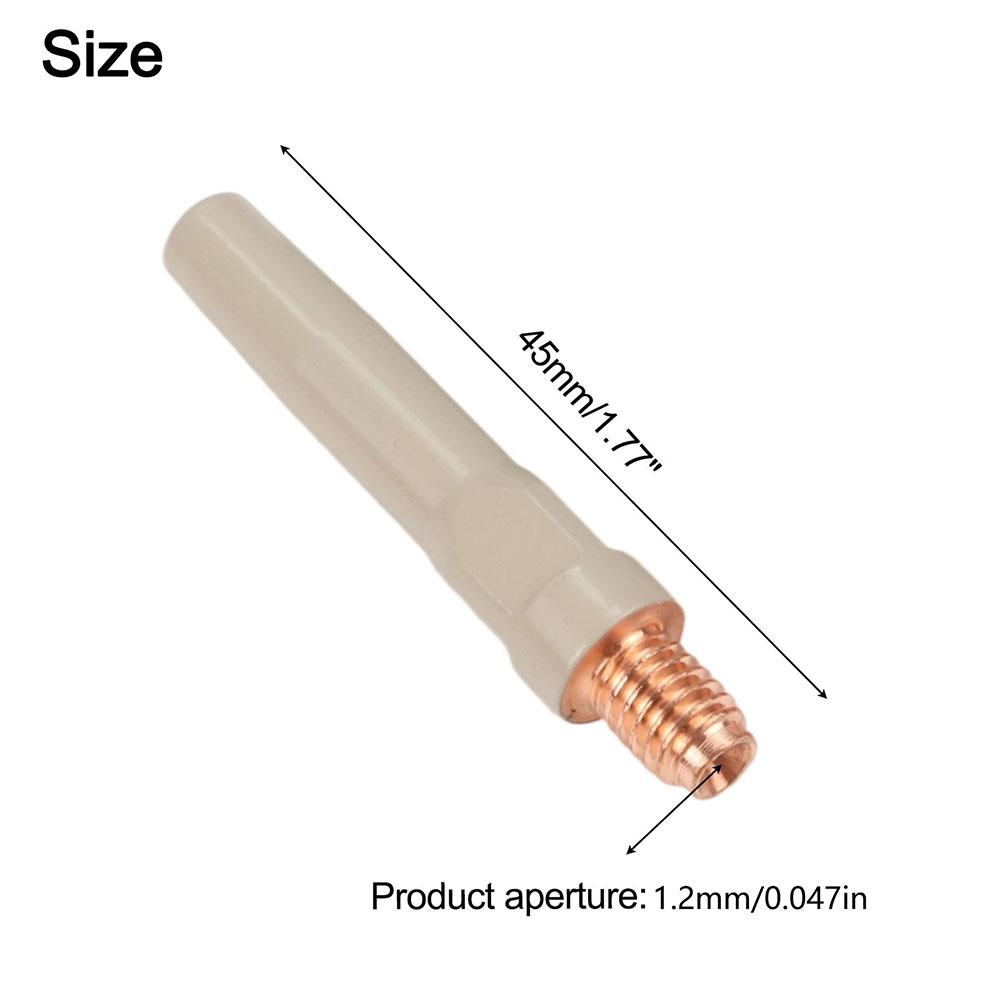 20PCS Non-Stick Coating Welding Tips Welding Torch Accessory For 15AK 45*1.2mm Suitable For Professional Welding Personnel