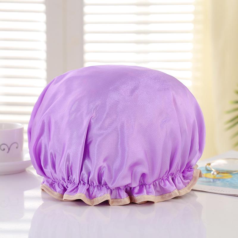 Double-Layer Waterproof Adult Bath & Hair Cap - Makeup, Kitchen, Anti-Oil, Thickened; Customizable Logo