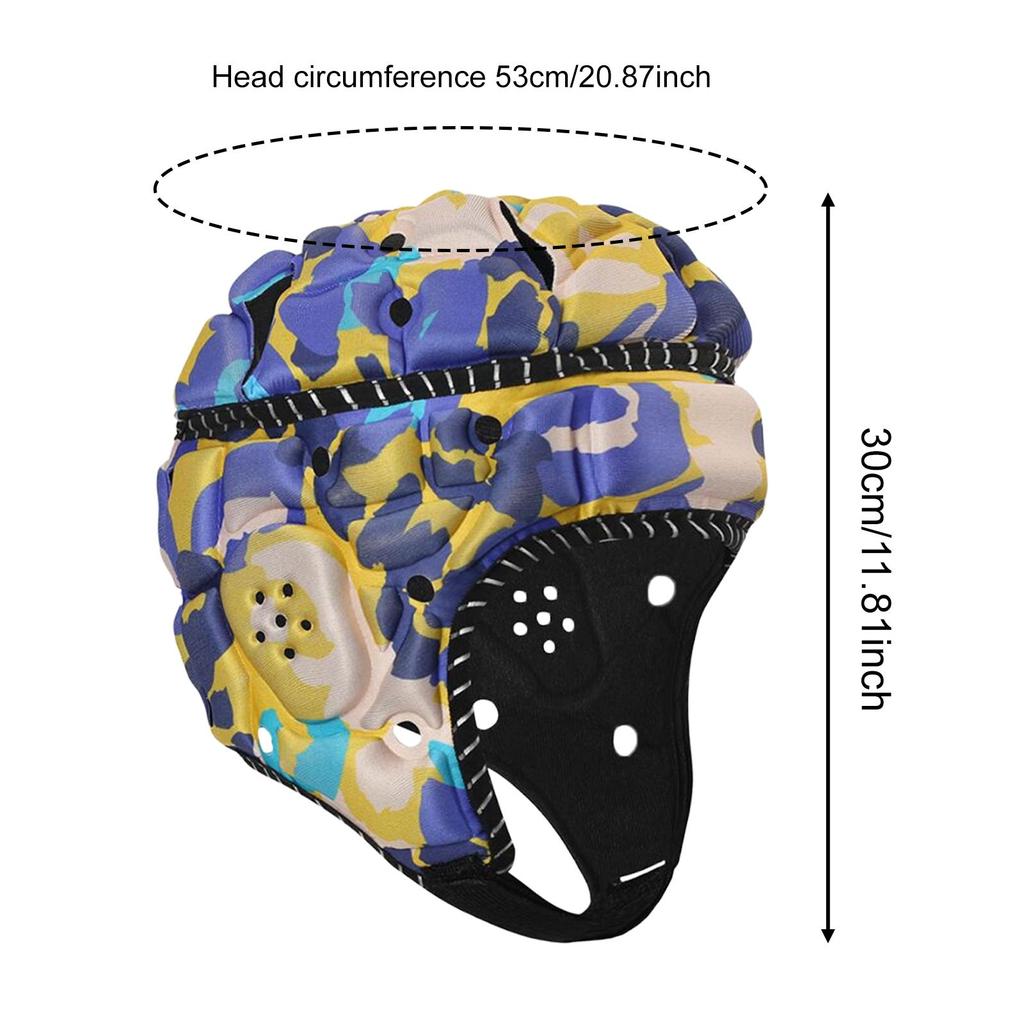 Rugby Helmet Breathable Lightweight Adjustable Sports Cap Football Helmet Kids Sized for Baseball Pitcher Goalkeeper Hat Match