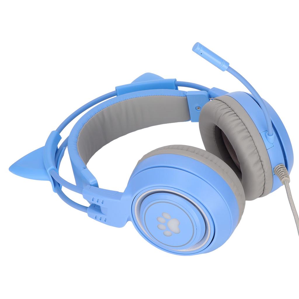 SYG25 Cuffie Gaming con Orecchie di Gatto Spina USB+3.5mm Cuffie Gaming Supporta Regolazione Volume Microfono