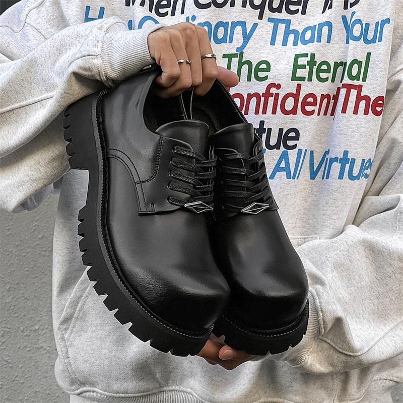 

Mickey Derby shoes men s high-end platform leather shoes men s business dress casual black height increase 10162-J 38 чёрный