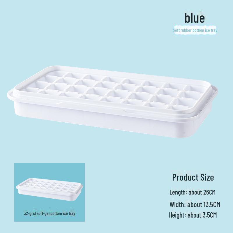 Soft-Press Ice Tray: Easy Release, Food-Grade Material, Large Capacity Ice Storage Box