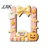 Magnetic Picture Holder Halloween Photo Frame Refrigerator Magnet, Ghost Pumpkin Decorative Holder, Wooden for Holiday Party Kitchen Display