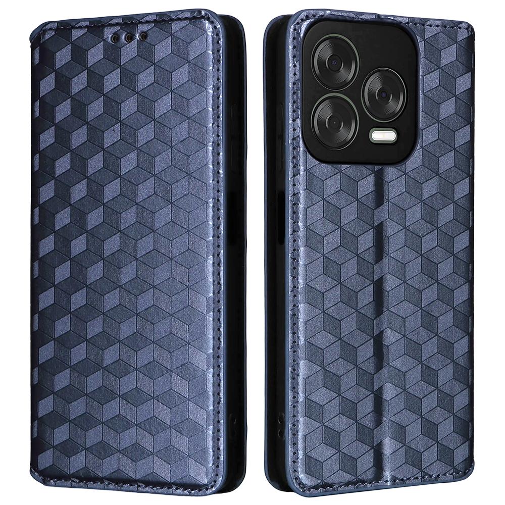 Plånboksfodral för ZTE Blade V70 Design/Nubia V70 Design/Blade V70 Vita Rombpräglat Läder Telefonskydd