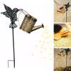 Solar Watering Can Light Metal Hanging Lantern Waterproof Hummingbird Watering Can Light Decorative for Garden Yard Balcony